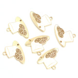 Lianfudai 6pcs/lot Dripping Oil Enamel Christmas Charms Alloy House Snowman Bell Tree Pendant For DIY Jewelry Making Necklaces Earrings