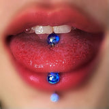 Lianfudai Tongue Nail Fashion Acrylic Tongue Ring Piercing Ear Nipple Rings Wear Lip Retro Stud Earring Puncture Jewelry