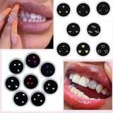 Lianfudai 2box Dental Metal Crystal Jewelry Tooth Gems Tooth Beauty Diamond Ornaments Various Shapes Tooth Decorations