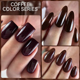 Lianfudai  7ML Gel Nail Polish Brown Earth Coffee Color Series Semi Permanent UV Gel Chocolate Autumn Winter Nail Art Gel Varnish