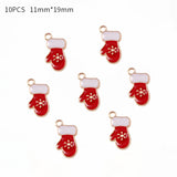 Lianfudai 10Pcs Enamel Christmas Charms Alloy Snowflakes Angel Pendants for Jewelry Making Necklace Earrings DIY Tree Decor Bracelet