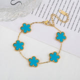 Lianfudai Color jewelry clover stainless steel new plant five-leaf flower bracelet hot jewelry jewelry gifts for women