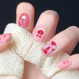 Lianfudai 24pcs Pink Cloud Coffin Cute Kawaii Press On Nail Tips Full Coverage Waterproof Fake Nails Set Reusable Wearing False Nails Art