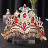 Lianfudai Retro Hair Jewelry Wedding Crown Bridal Headpiece woman Baroque Crystal Rhinestones Tiaras Crowns Wedding Hair Accessories