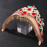 Lianfudai Retro Hair Jewelry Wedding Crown Bridal Headpiece woman Baroque Crystal Rhinestones Tiaras Crowns Wedding Hair Accessories