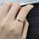 Lianfudai Romantic Red Zircon Dainty Rings For Women Thin Heart Korean Finger Accessories Wedding Gifts For Girlfriend Wholesale KAR272