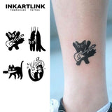 Lianfudai Cute black cat Temporary Tattoo,Lasts To 15 Days New Technology Magic Waterproof Semi Permanent Sticker.