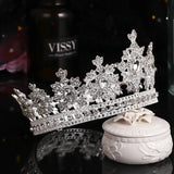 Lianfudai Trendy Crystal Diadem Tiara Rhinestone Tiaras And Crowns For Women Pageant Party Bridal Wedding Hair Accessories Jewelry Crown