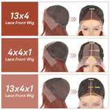 Lianfudai Reddish Brown Straight Lace Front Wigs Layered Cut Wig Glueless Layered Lace Wigs Synthetic Butterfly Haircut Natural Hairline