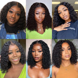 Lianfudai Water Wave Lace Front Wigs for Women Brazilian Closure Bob Wig 13x4 Transparent Lace Frontal Short Wigs Human Hair Pre Plucked