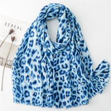 Lianfudai 2024 Fashion Women Leopard Floral Fringe Viscose Shawl Scarf Print Soft Lady High Quality Pashmina Stole Muslim Hijab 180*90Cm