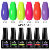 Lianfudai 6Pcs/Set Nude Color Gel Nail Polish Set Kit Spring 6 Colors UV LED Nail Art Gel Vernis Semi Permanent Base Top Coat