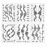 Lianfudai Black Henna Sticker Waterproof Temporary Tattoos for Women Body Art Henna Design Stickers for Hand Flower Mehndi Tatoo Fake