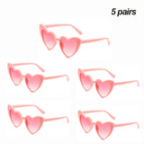 Lianfudai Summer Beach Sunglasses Women  Fashion Heart Shaped Glasses Girls Night Gift Bride To Be Glasses