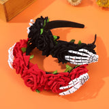 Lianfudai Halloween Skeleton hand Simulated Flowers Headbands New Hairbands for Women Headbands Hair Accessories