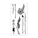 Lianfudai 1 Sheet Black Flower Butterfly Temporary Tattoos For Women Men Wild Plant Fake Tattoo Sticker Adults Face Hands Body Art Tatoo