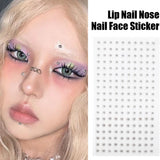 Lianfudai 180 PC Non Piercing Lip Nails Sticker Selfadhesive Waterproof Reusable Fake Lip Nail Eyebrow Nose Ring Body Belly Button Jewelry