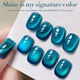 Lianfudai 10ml Auroras Blue Cat Magnetic Gel Nail Polish for Winter Nails Jelly Glass Water Light Varnis Semi Permanent Nail