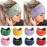 Lianfudai Boho Knot Turbans Yoga Elastic Head Wrap Women Headband Wide Hairbands Headwear Floral Bandanas Fashion Hair Band Accessories