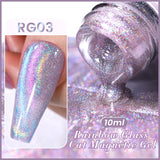 Lianfudai  Mint Green Color Cat Magnetic Gel Nail Polish Sparkle Glitter Gel Varnis Semi Permanent 10ml for Summer Manicure DIY