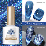 Lianfudai 10ml Auroras Blue Cat Magnetic Gel Nail Polish for Winter Nails Jelly Glass Water Light Varnis Semi Permanent Nail