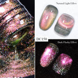 Lianfudai 7ml Cat Magnetic Gel Nail Polish Semi Permanent Dynamic Glitter Reflective Nail Gel Soak Off UV Gel Nail Art Varnish