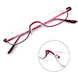 Lianfudai New Half Moon Metal Spring Hinge Reading Glasses Half Frame Ultra Light Resin Eyeglasses Vision Care +1.00~+4.0 Diopter