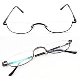 Lianfudai New Half Moon Metal Spring Hinge Reading Glasses Half Frame Ultra Light Resin Eyeglasses Vision Care +1.00~+4.0 Diopter