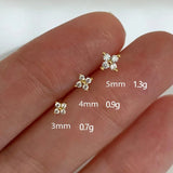 Lianfudai Dainty Flower Earclip Earrings for Women Piercing Cartilage Ear Ring Cute Zircon Gold Color Women's Aesthetic Jewelry KDE028