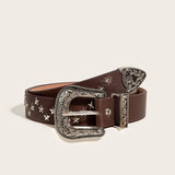 Lianfudai American retro design belt for women 2024 new versatile jeans decoration ins star belt for women Korean version