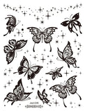 Lianfudai Size:158*120mm New Butterfly Tattoo Plain Flower Sexy Finger Collarbone Dark Waterproof Temporary Tattoo Sticker