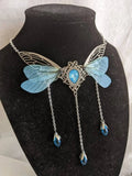 Lianfudai Enchanted Faerie Queen Necklace wing Charm goth aesthetic fashion necklaces y2k summer   jewelry