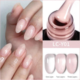 Lianfudai 7ML Jelly Pink Peach Quick Extension Gel Nail Polish Nude Transparent Color Finger Prolong Rubber Base Construction Gel