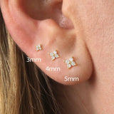 Lianfudai Dainty Mini Flower Earclip Earrings for Women Piercing Cartilage Ear Ring Cute CZ Gold Color Women's Aesthetic Jewelry KDE028