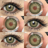 Lianfudai 1pair Colored Contact Lenses Beauty Natural Cosmetic Pupils Lenses Blue Lens for Eyes Yearly Eye Contacts Fast Shipping