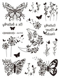 Lianfudai Size:158*120mm New Butterfly Tattoo Plain Flower Sexy Finger Collarbone Dark Waterproof Temporary Tattoo Sticker