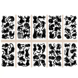 Lianfudai 10Pcs Cartoon Black Cat Temporary Tattoos Sticker Cute Cat Tattoos Art For Girls Boys Birthday Party Supplies Favors