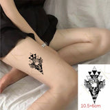 Lianfudai New Waterproof Temporary Tattoo Sticker Body Makeup Flame Finger Tattoos Smiley Black Square Rose Flower Art Flash Fake