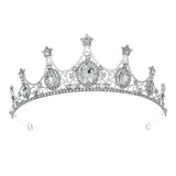 Lianfudai Silver Crystal Metal Crown Fashion Bridal Wedding Headpieces Tiaras Banquet Holidays Party Jewelry Accessories Bridesmaid Gifts