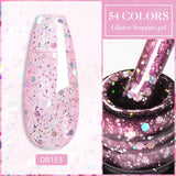 Lianfudai 7ml Reflective Glitter Gel Nail Polish Sparkling Glitter Semi Permanant Soak Off UV LED Gel Varnish For Manicure Nails Art DIY