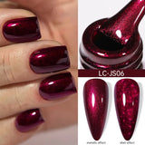 Lianfudai 7ml Metallic Gel Nail Polish Red Chrome Effect Soak Off UV Gel Varnish Semi Permanent Nail Art Manicure Base Top Coat