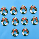 Lianfudai 10Pcs/Pack 11styles Christmas Charms Enamel Alloy Pendants Craft Supplies Beads Pendants For Jewelry Making Christmas Pendant