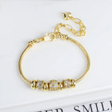 Lianfudai Jewelry 2024 Luxury new 5 leaf grass bracelet Women's wedding party bracelet Unique chain woven accessories