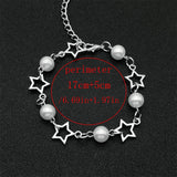 Lianfudai 1PC Star Bracelet Y2K Artificial Acrylic Bead Alloy Girl Charm Jewelry Valentine's Day Gift