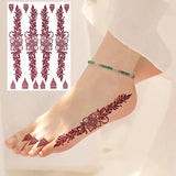 New Design Henna Tattoo Stickers for Hand Foot Flower Temporary Tattoos for Wedding Party Fake Tattoo for Women Body Art