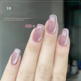 Lianfudai 10ml Water Light Cat Eye Gel Semi Permanent Nail Polish Magnetic Gel Nude Color Semi Soak White Spar Cat Eye Nail Polish New