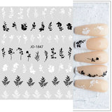 Lianfudai Simple Flowers 3D Nail Stickers Spring Summer Blossom Floral Tulip Fruit Nail Art Decals Adhesive Sliders Manicure Decorations