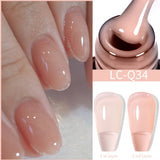 Lianfudai 7ML Jelly Pink Peach Quick Extension Gel Nail Polish Nude Transparent Color Finger Prolong Rubber Base Construction Gel