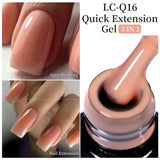 Lianfudai 7ML Jelly Pink Peach Quick Extension Gel Nail Polish Nude Transparent Color Finger Prolong Rubber Base Construction Gel