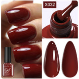 Lianfudai 7ml Metallic Gel Nail Polish Red Chrome Mirror Effect Thread Shell Nail Gel Quick Dry Semi Permanent UV Gel Nail Art